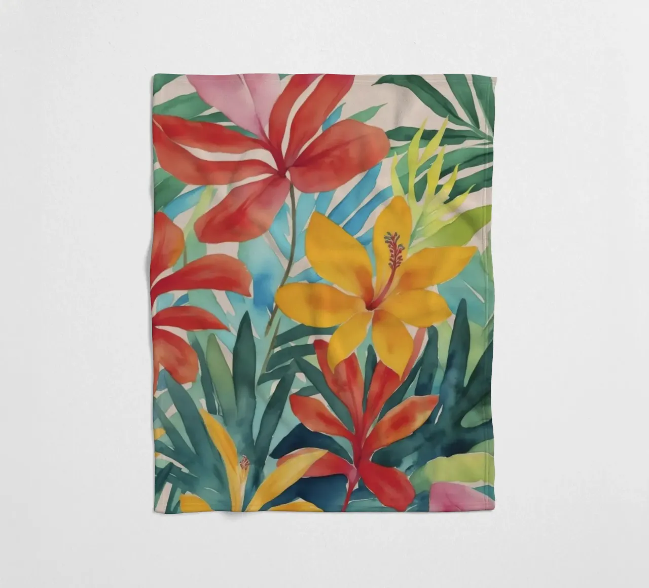 Fogliame floreale per la fuga tropicale moderna coperta in pile da Andrea Haase Modern Home