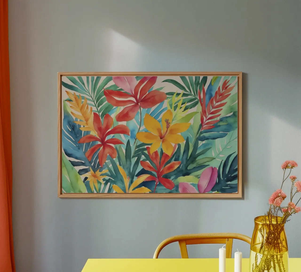 Fogliame floreale per la fuga tropicale moderna alluminio dibond da Andrea Haase Modern Home