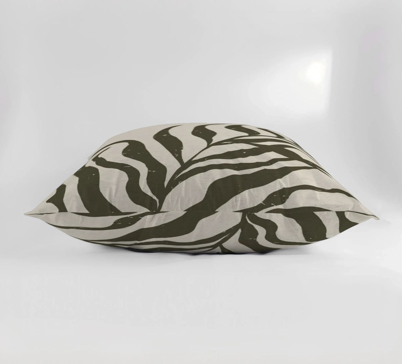 Whispers of the Palm: A Muted Botanical Elegance cuscino da mysteriouscoco