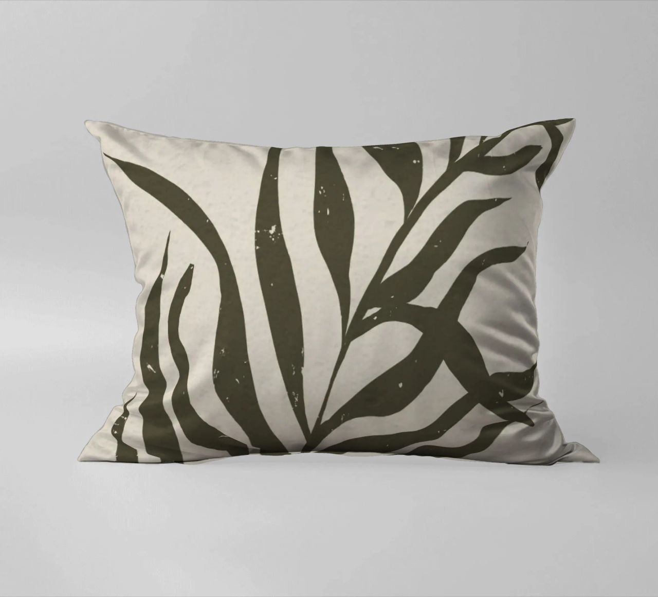 Whispers of the Palm: A Muted Botanical Elegance cuscino da mysteriouscoco