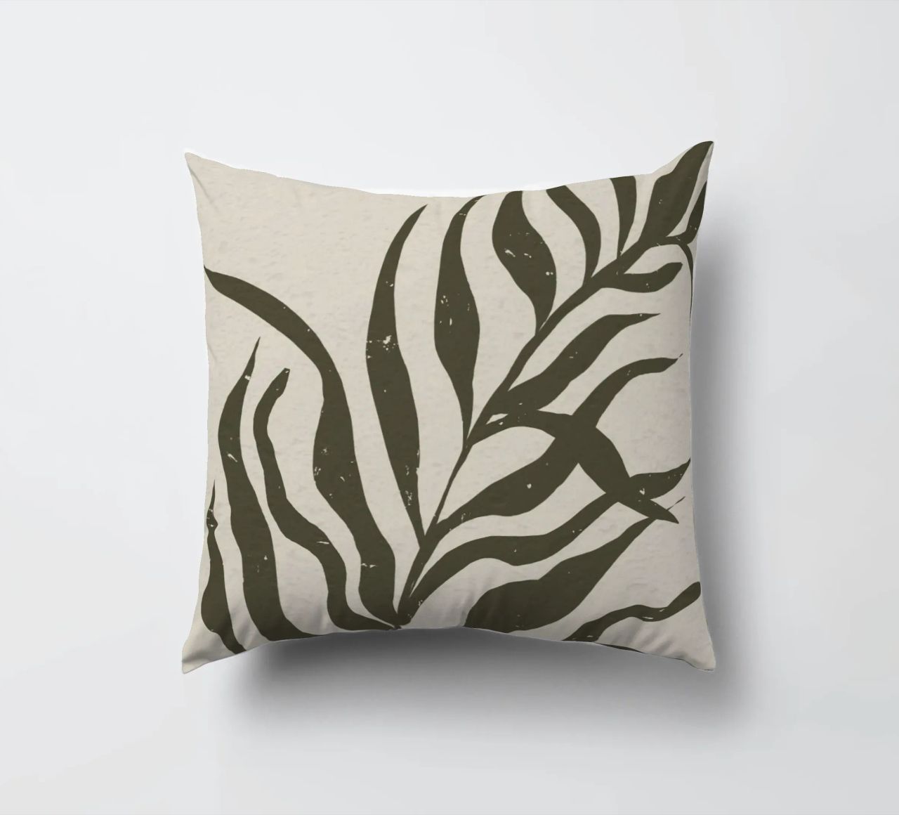 Whispers of the Palm: A Muted Botanical Elegance cuscino da mysteriouscoco