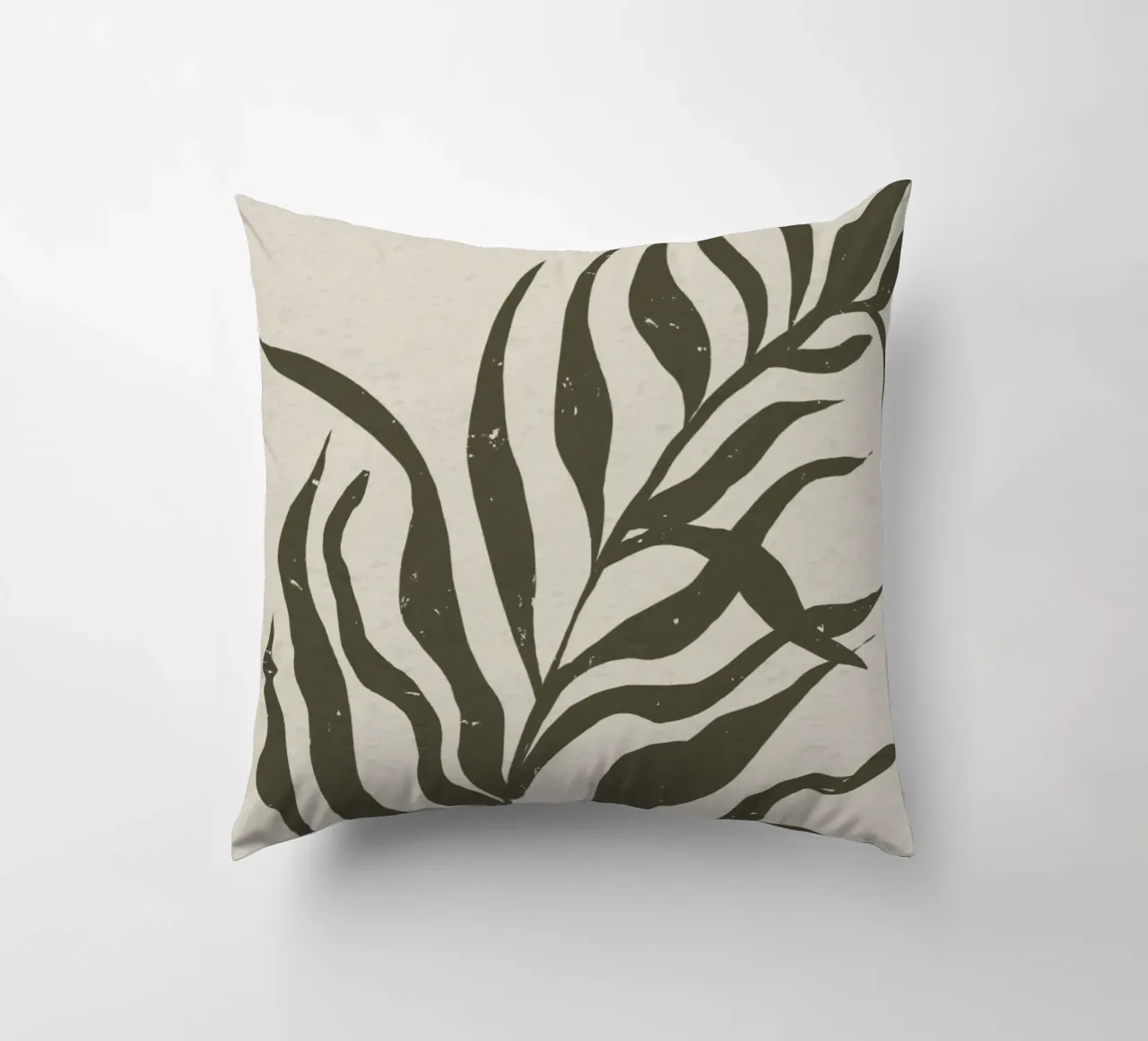 Whispers of the Palm: A Muted Botanical Elegance cojín de mysteriouscoco