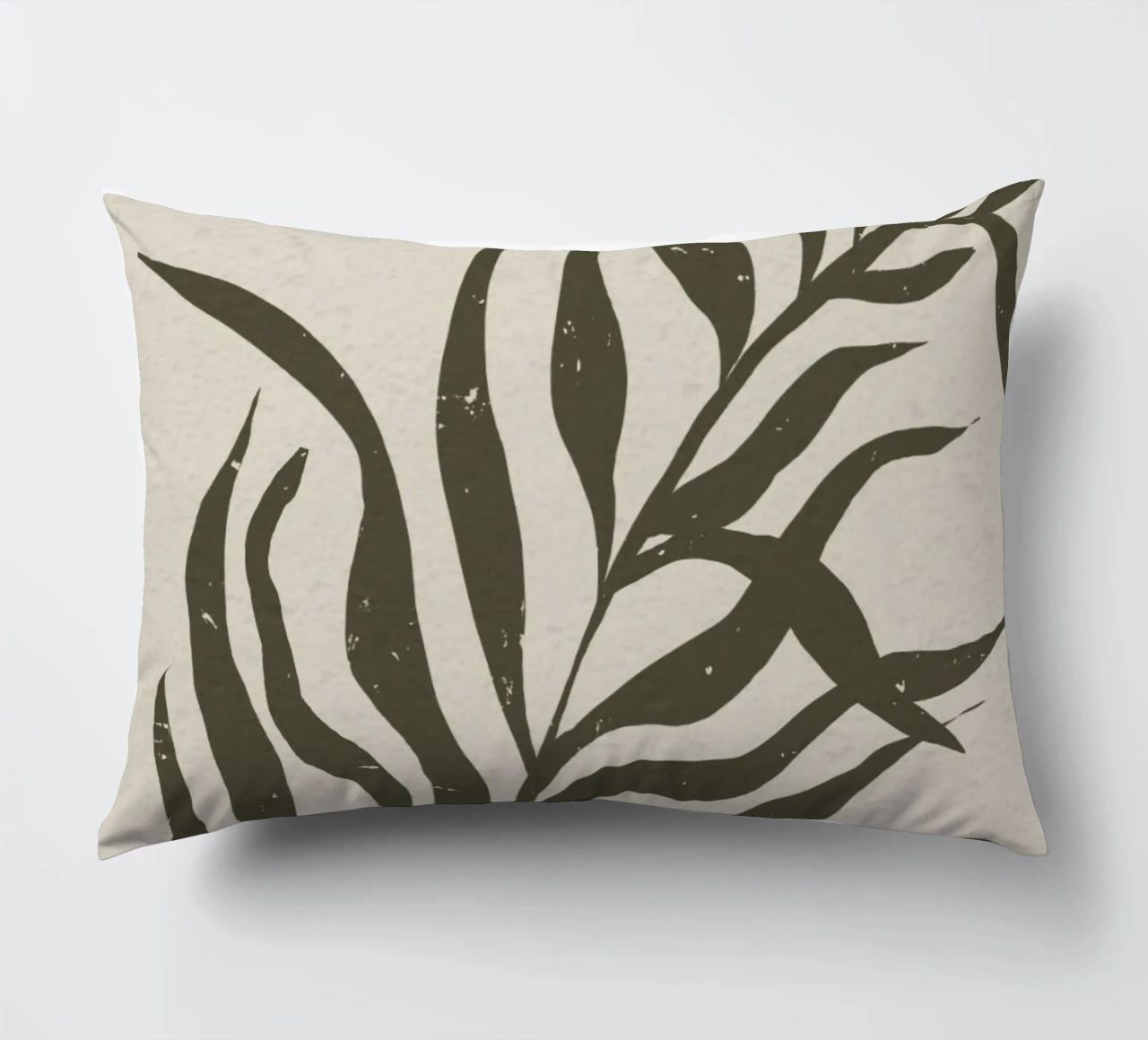 Whispers of the Palm: A Muted Botanical Elegance cuscino da mysteriouscoco