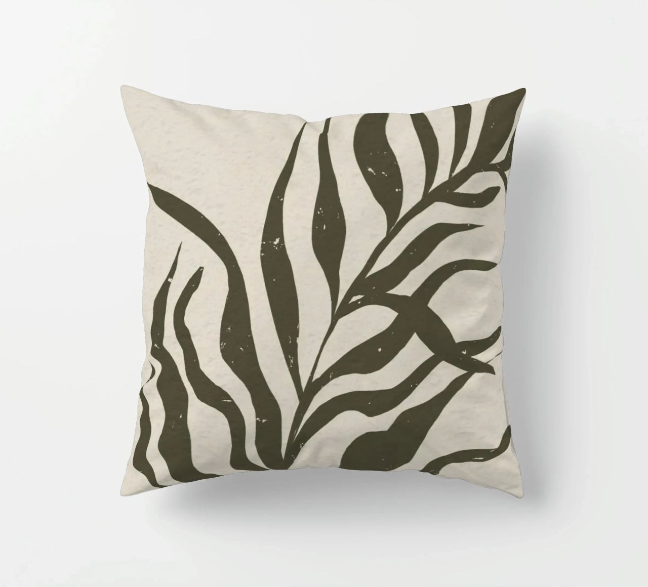 Whispers of the Palm: A Muted Botanical Elegance cuscino da mysteriouscoco
