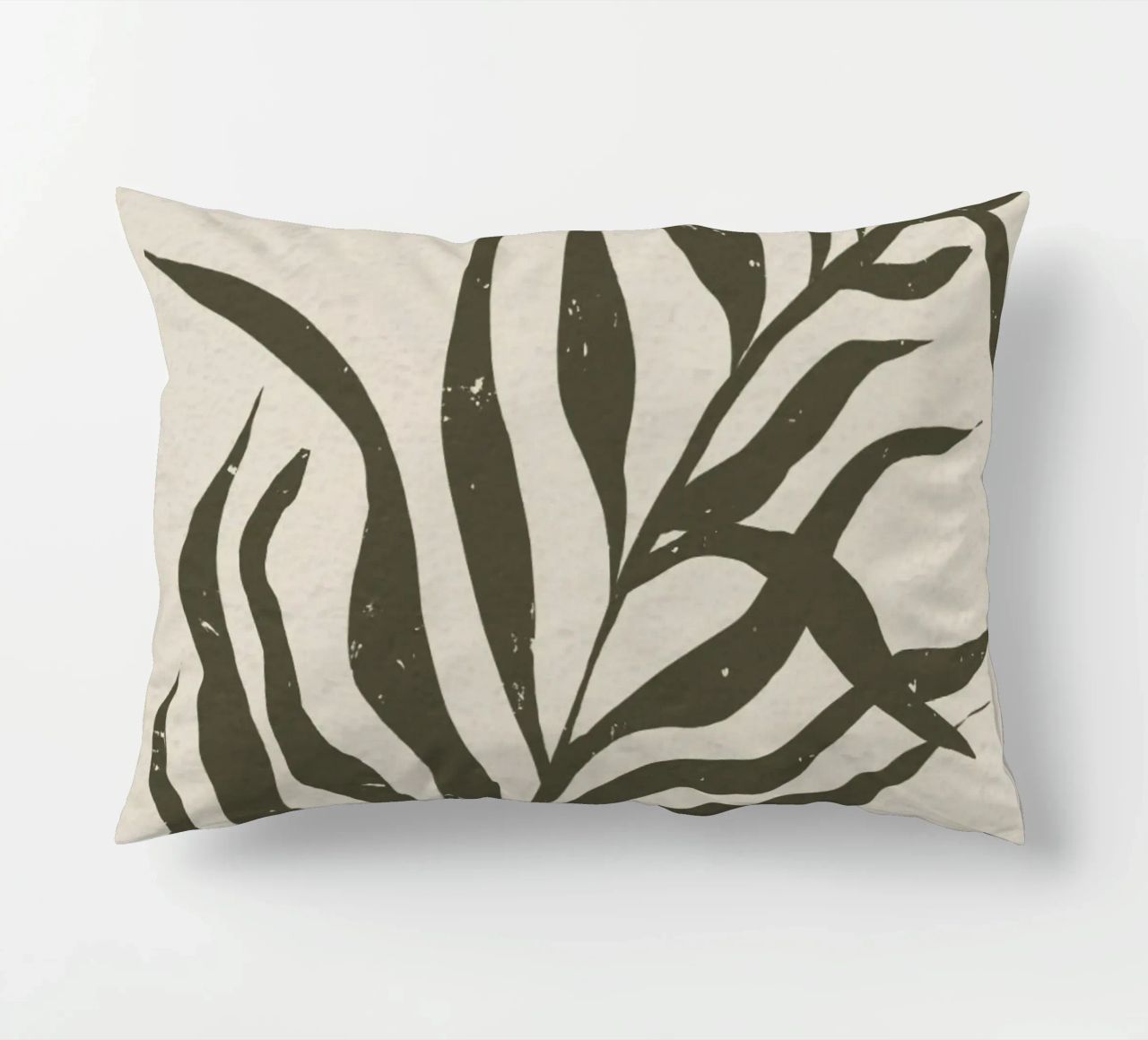 Whispers of the Palm: A Muted Botanical Elegance cuscino da mysteriouscoco