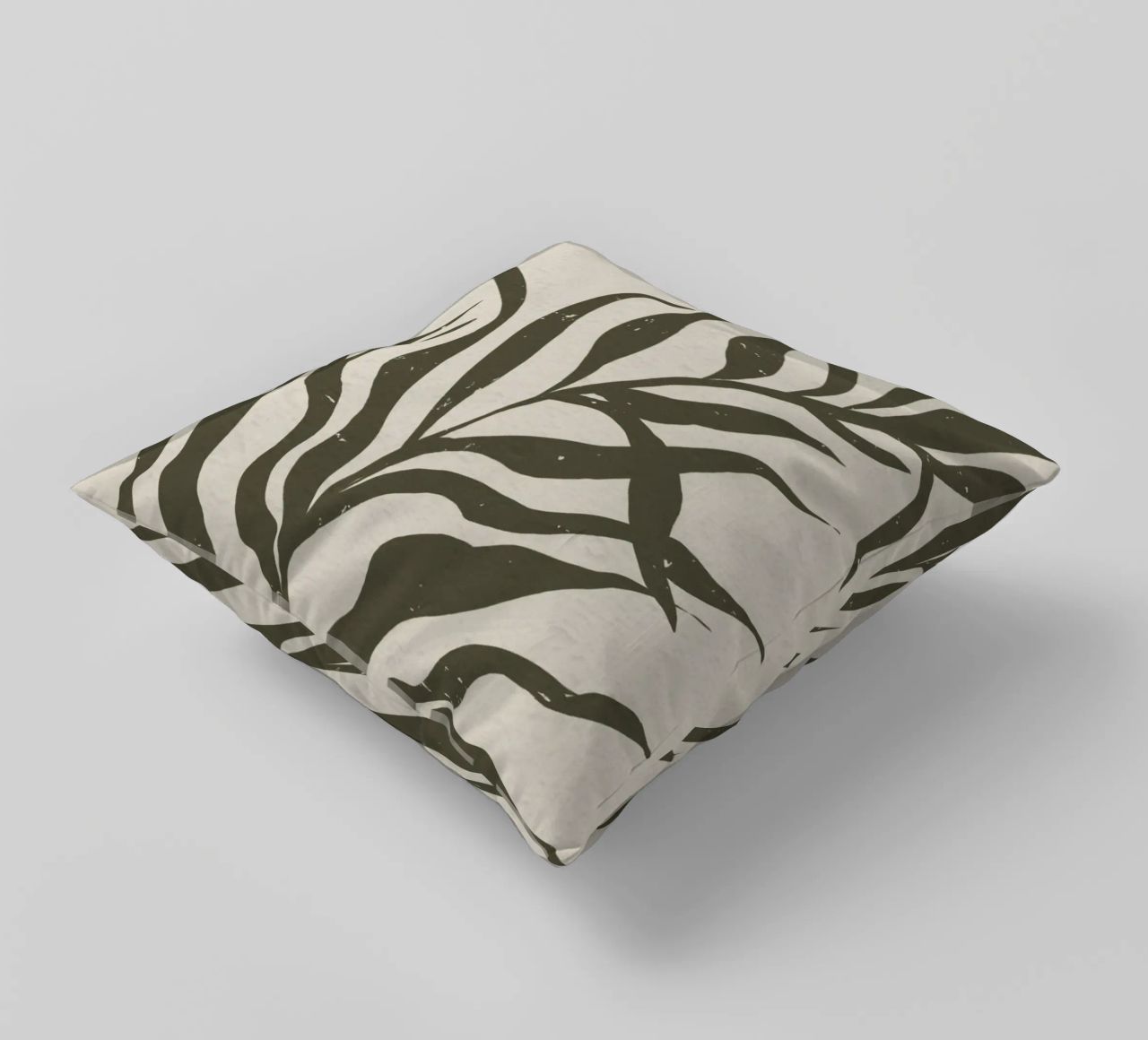 Whispers of the Palm: A Muted Botanical Elegance cuscino da mysteriouscoco