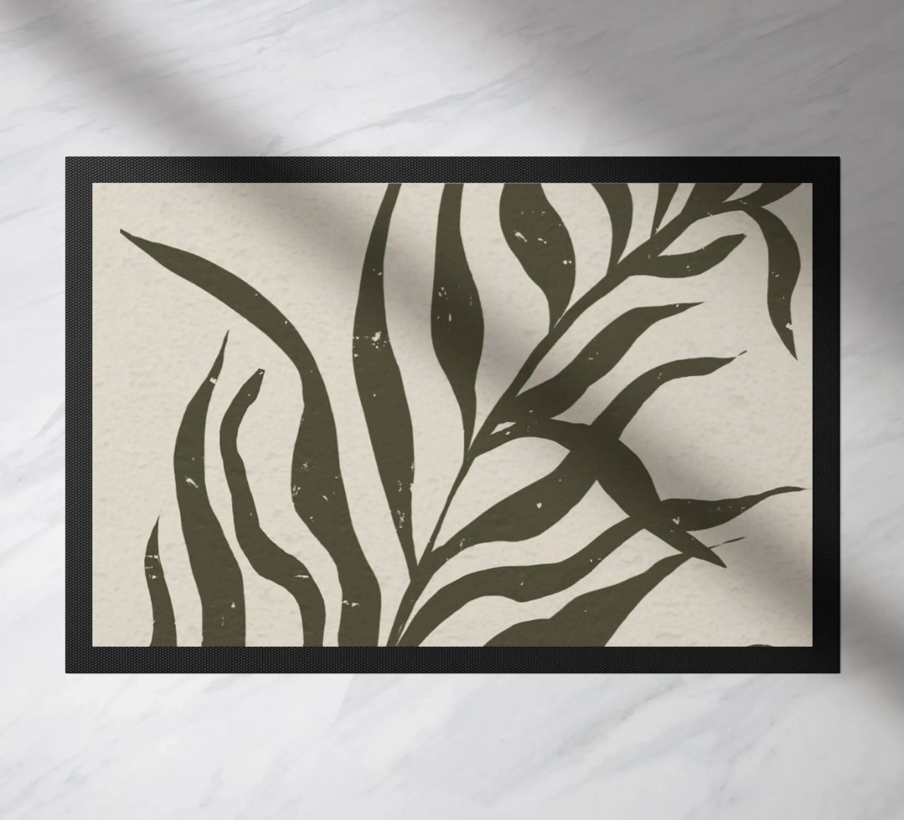 Whispers of the Palm: A Muted Botanical Elegance paillasson de mysteriouscoco