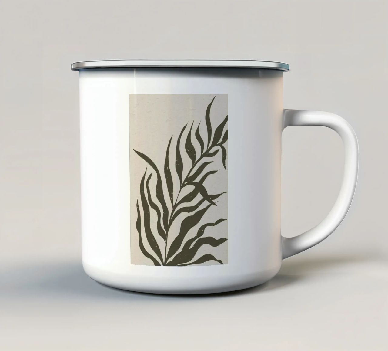 Whispers of the Palm: A Muted Botanical Elegance tazza in smalto da mysteriouscoco