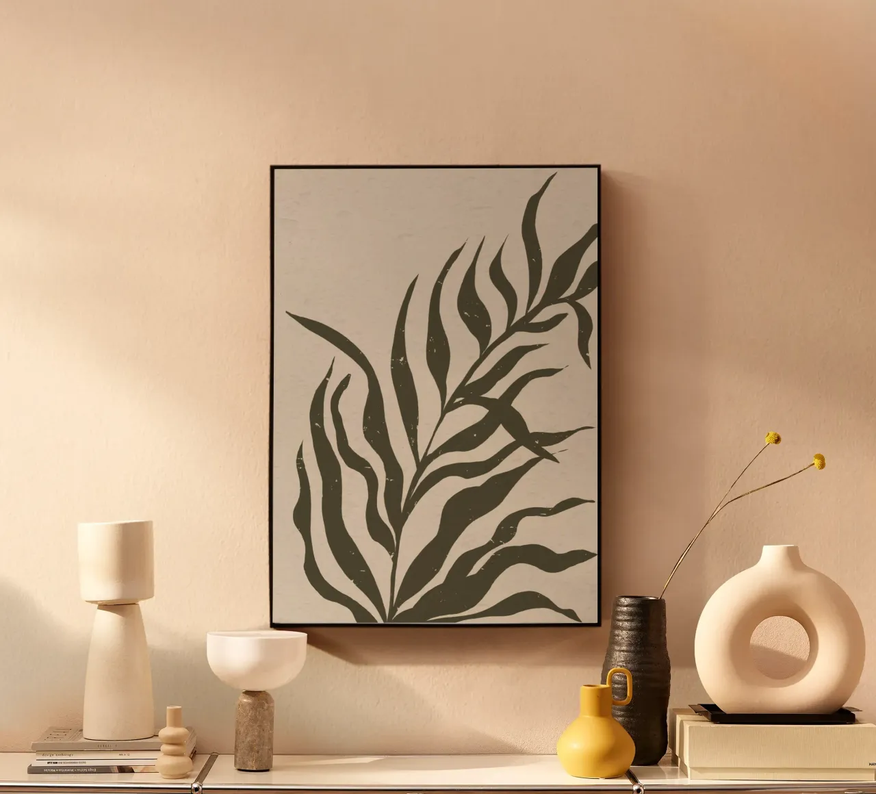 Whispers of the Palm: A Muted Botanical Elegance alluminio dibond da mysteriouscoco