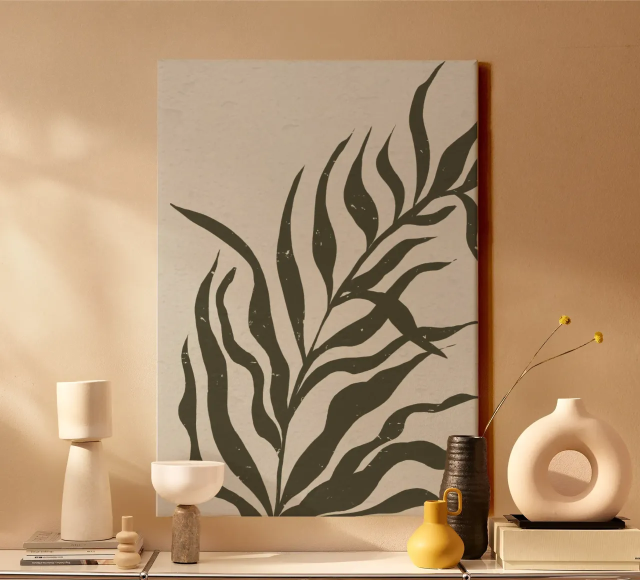 Whispers of the Palm: A Muted Botanical Elegance tela da mysteriouscoco