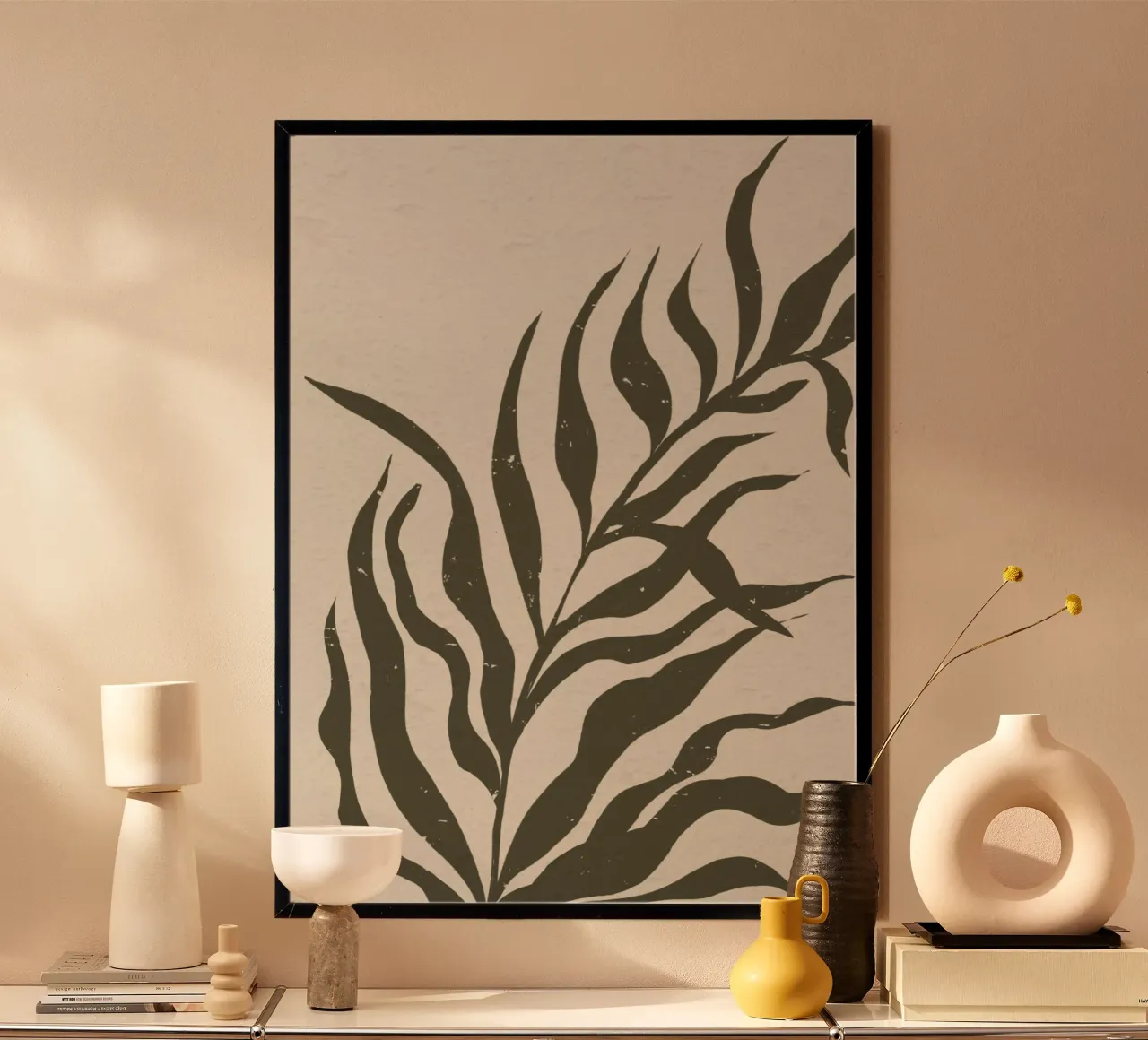 Whispers of the Palm: A Muted Botanical Elegance carta hahnemühle da mysteriouscoco