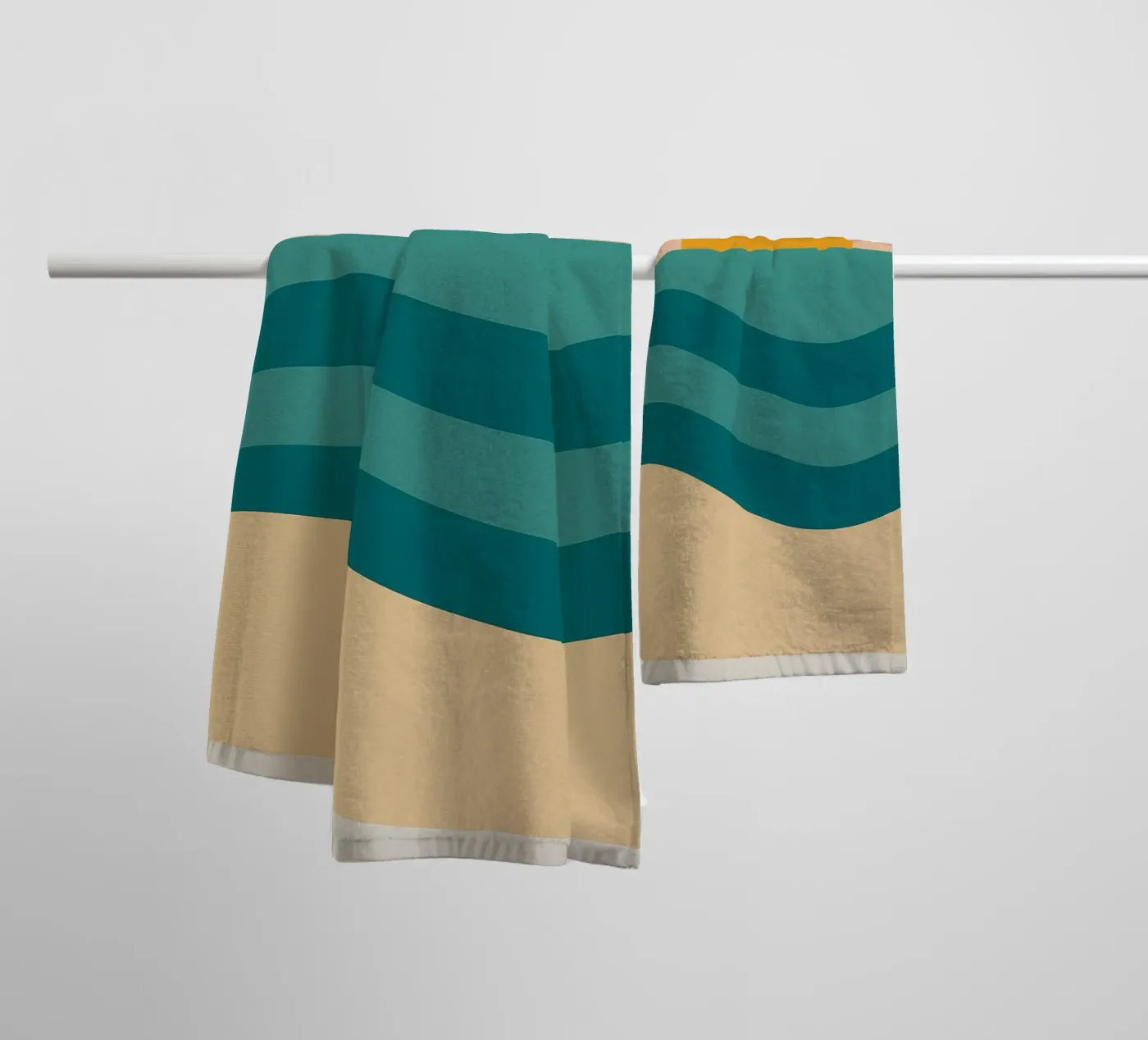 Sunset Over Waves towel by Mosaic Dialogue