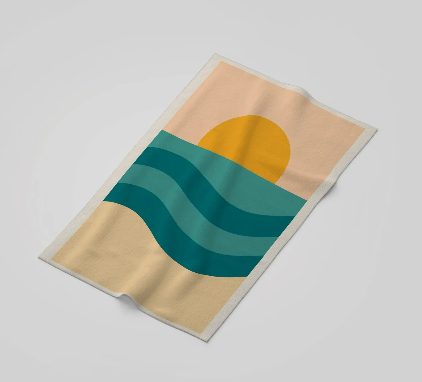 Sunset Over Waves strandhanddoek van Mosaic Dialogue