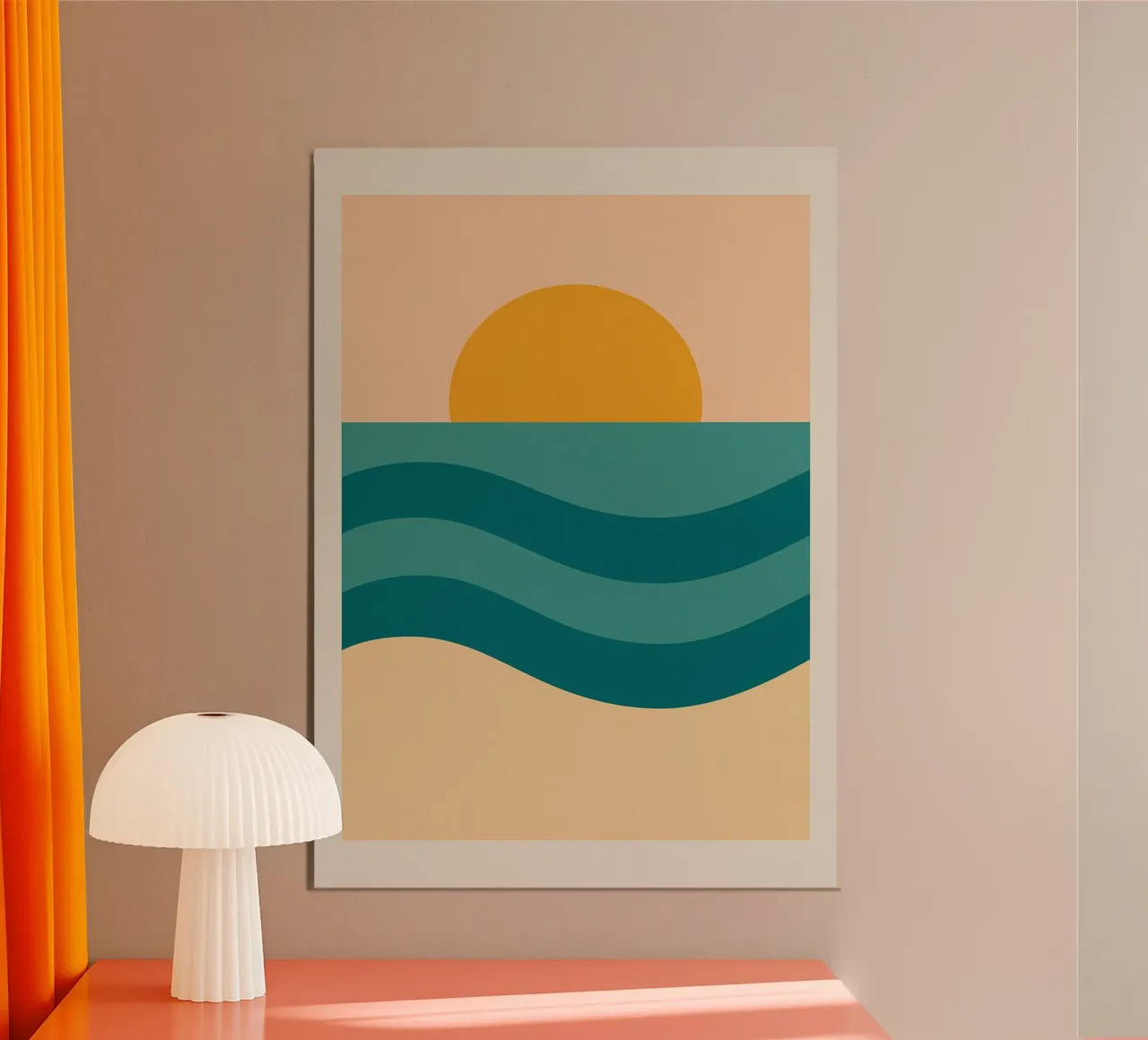 Sunset Over Waves alluminio dibond da Mosaic Dialogue