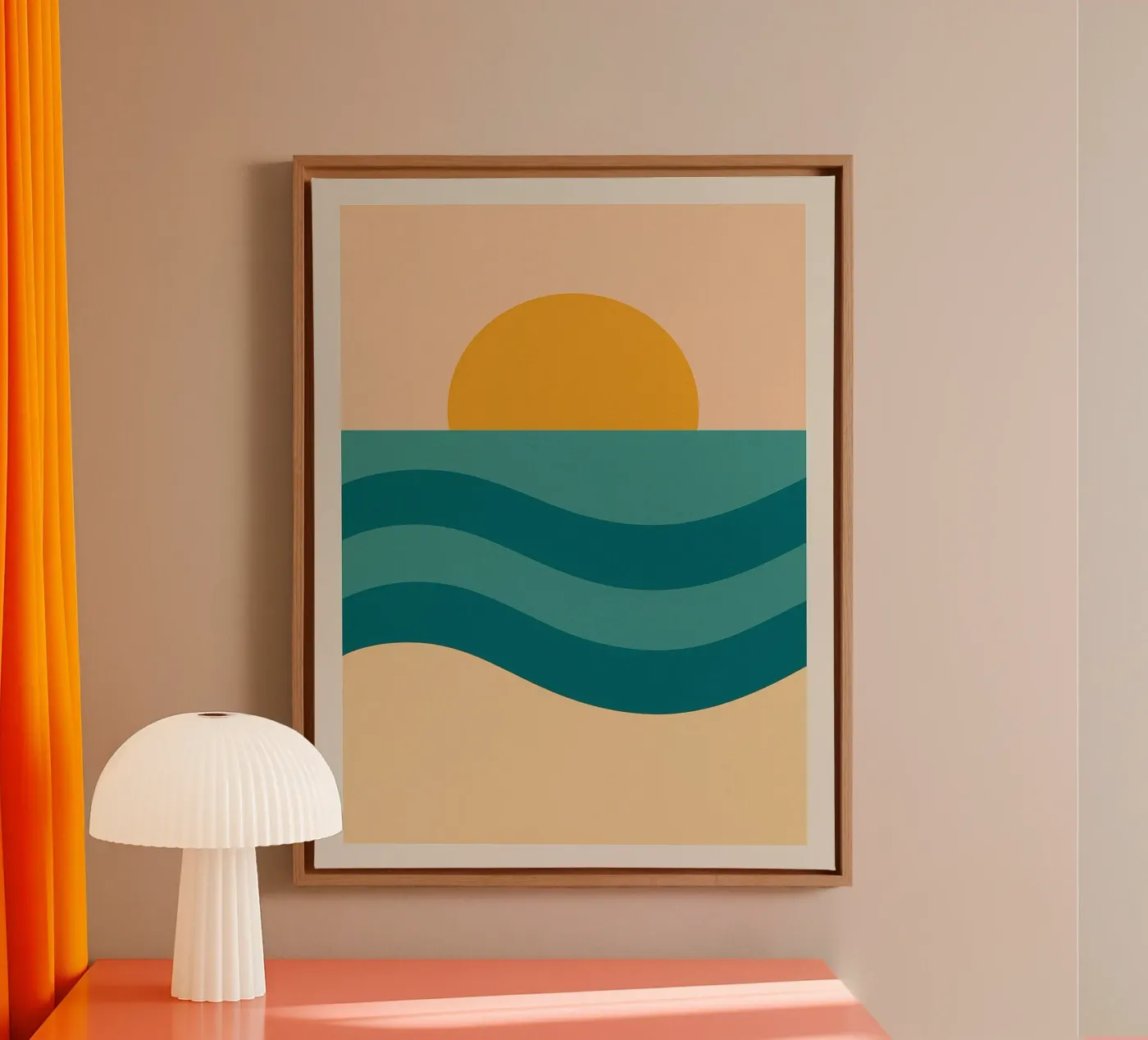 Sunset Over Waves tela da Mosaic Dialogue