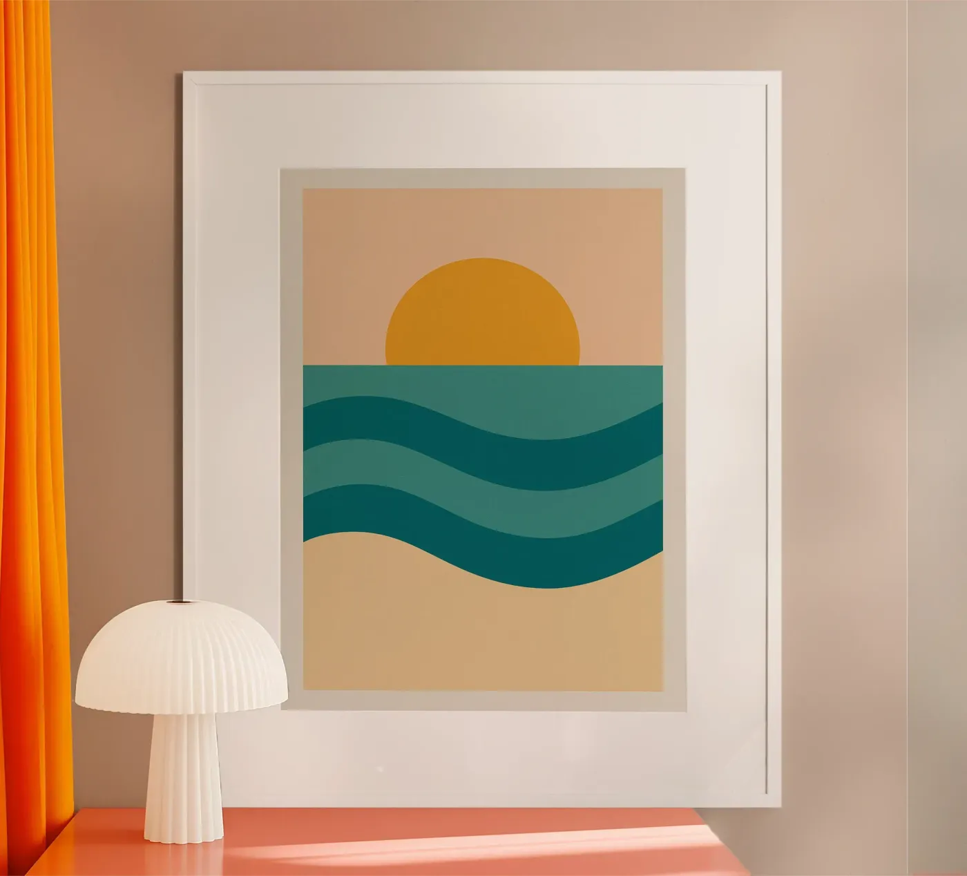 Sunset Over Waves Poster von Mosaic Dialogue