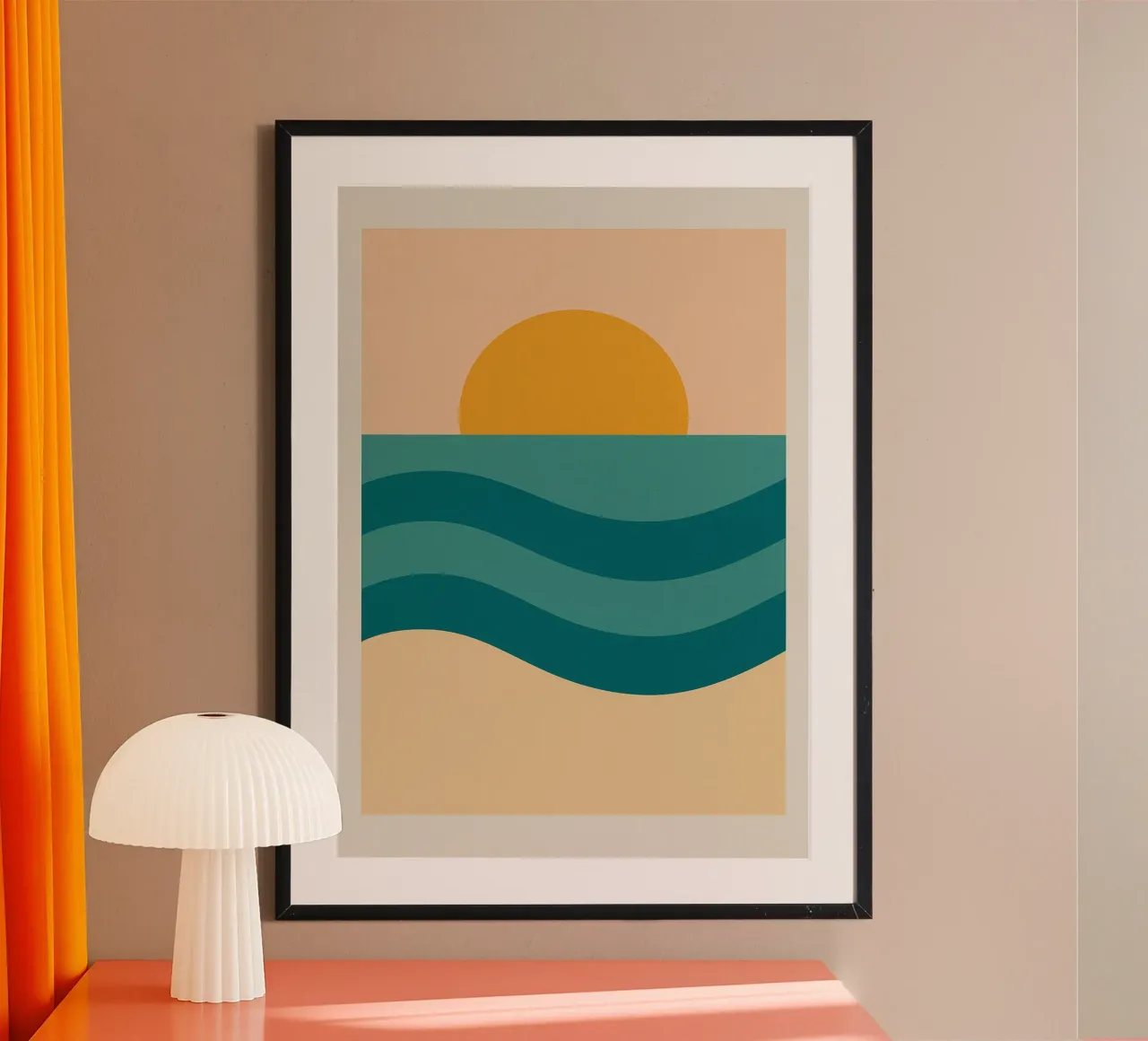 Sunset Over Waves poster da Mosaic Dialogue