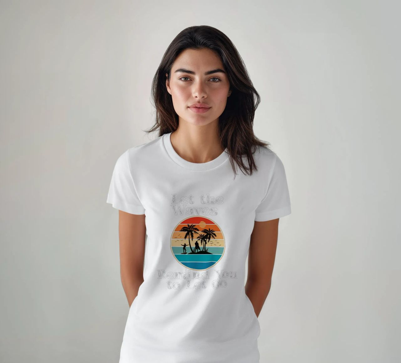 Lasciate che l'oceano vi insegni a liberarvi e a fluire Lasciatevi andare e vivete liberi t-shirt da Lionandlamb