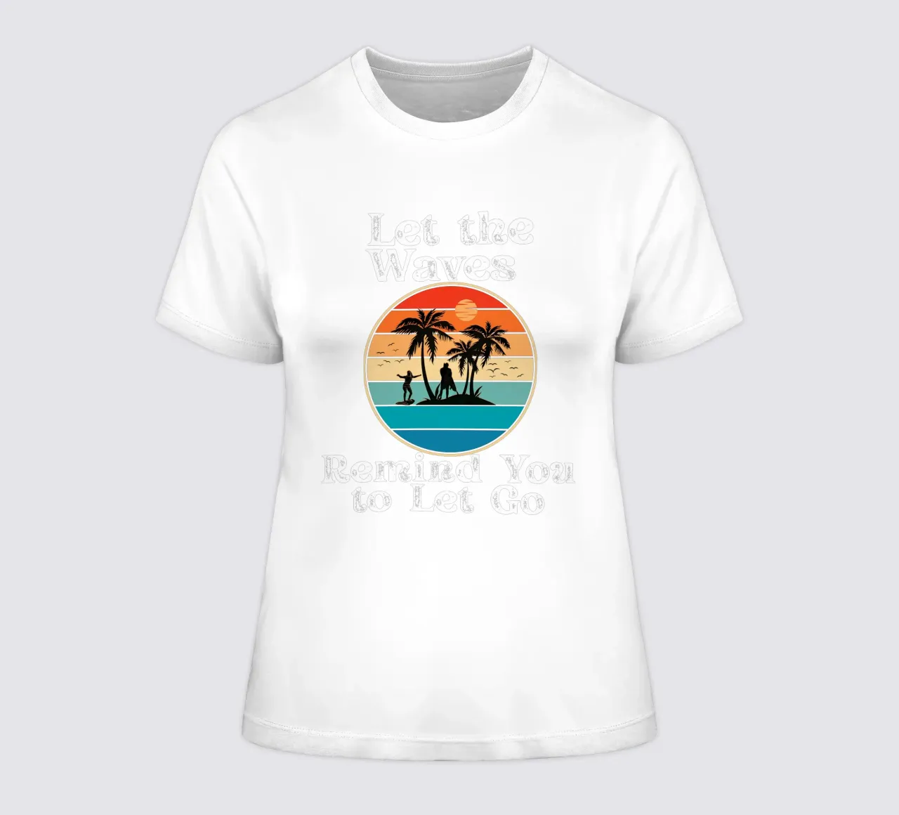 Let the Ocean Teach You to Release and Flow Let Go Live Free women's fitted t-shirt by Lionandlamb