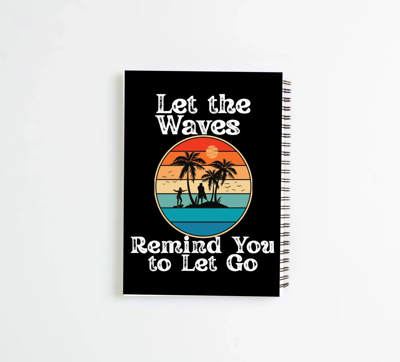Let the Ocean Teach You to Release and Flow Let Go Live Free spiral notebook by Lionandlamb