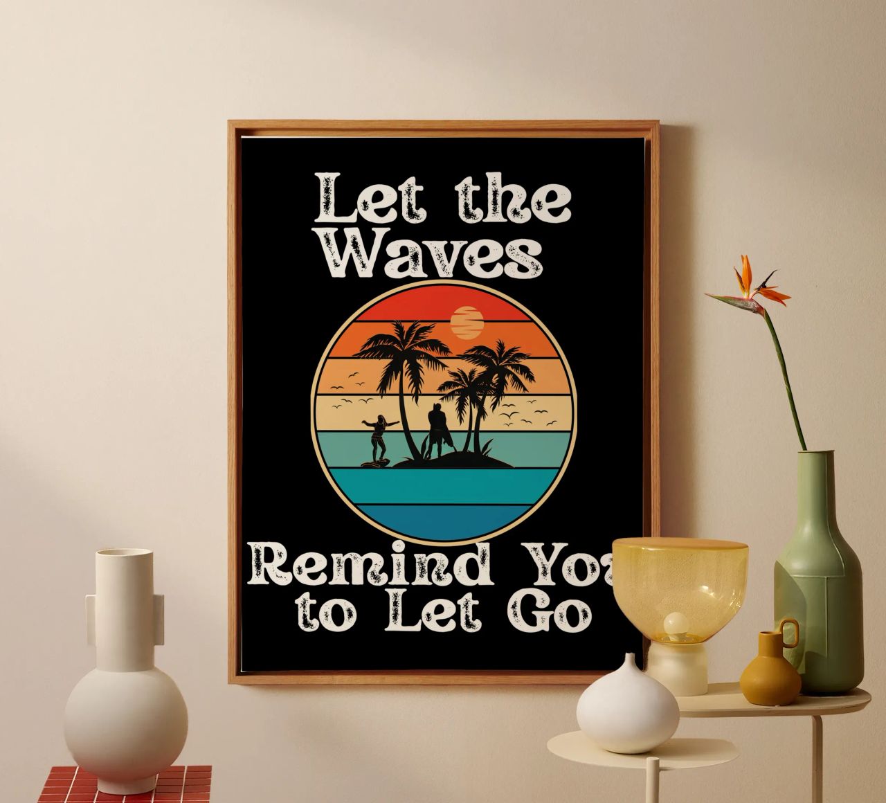 Let the Ocean Teach You to Release and Flow Let Go Live Free canvas by Lionandlamb