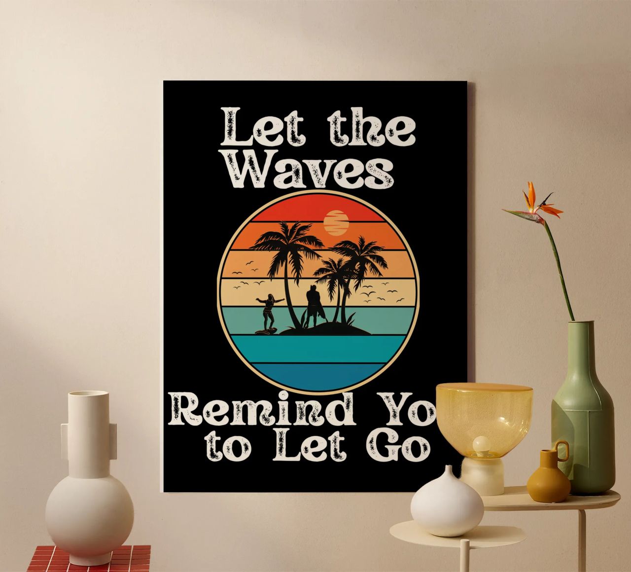 Let the Ocean Teach You to Release and Flow Let Go Live Free canvas by Lionandlamb