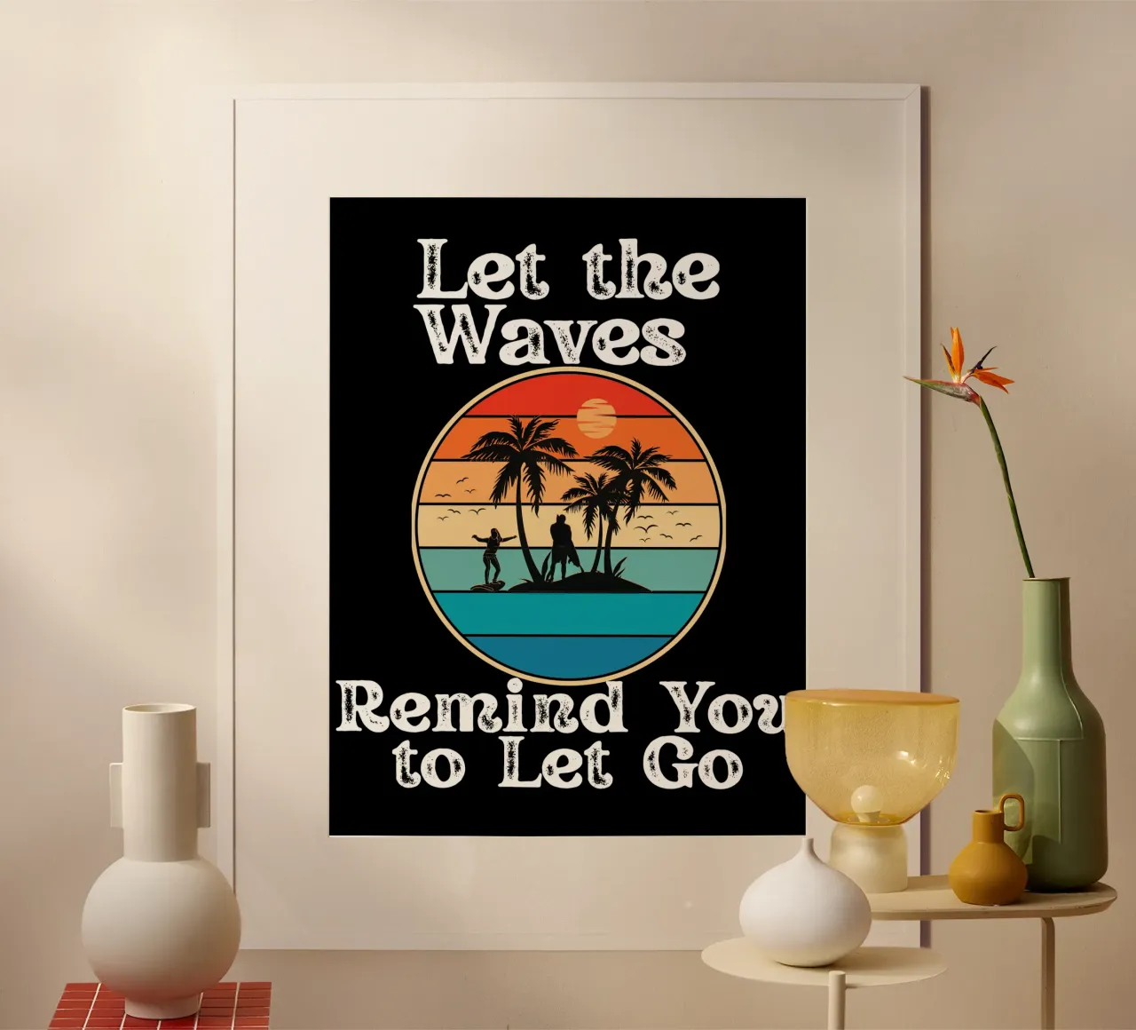 Laissez l'océan vous apprendre à vous libérer et à couler Laissez-vous aller, vivez libre poster de Lionandlamb