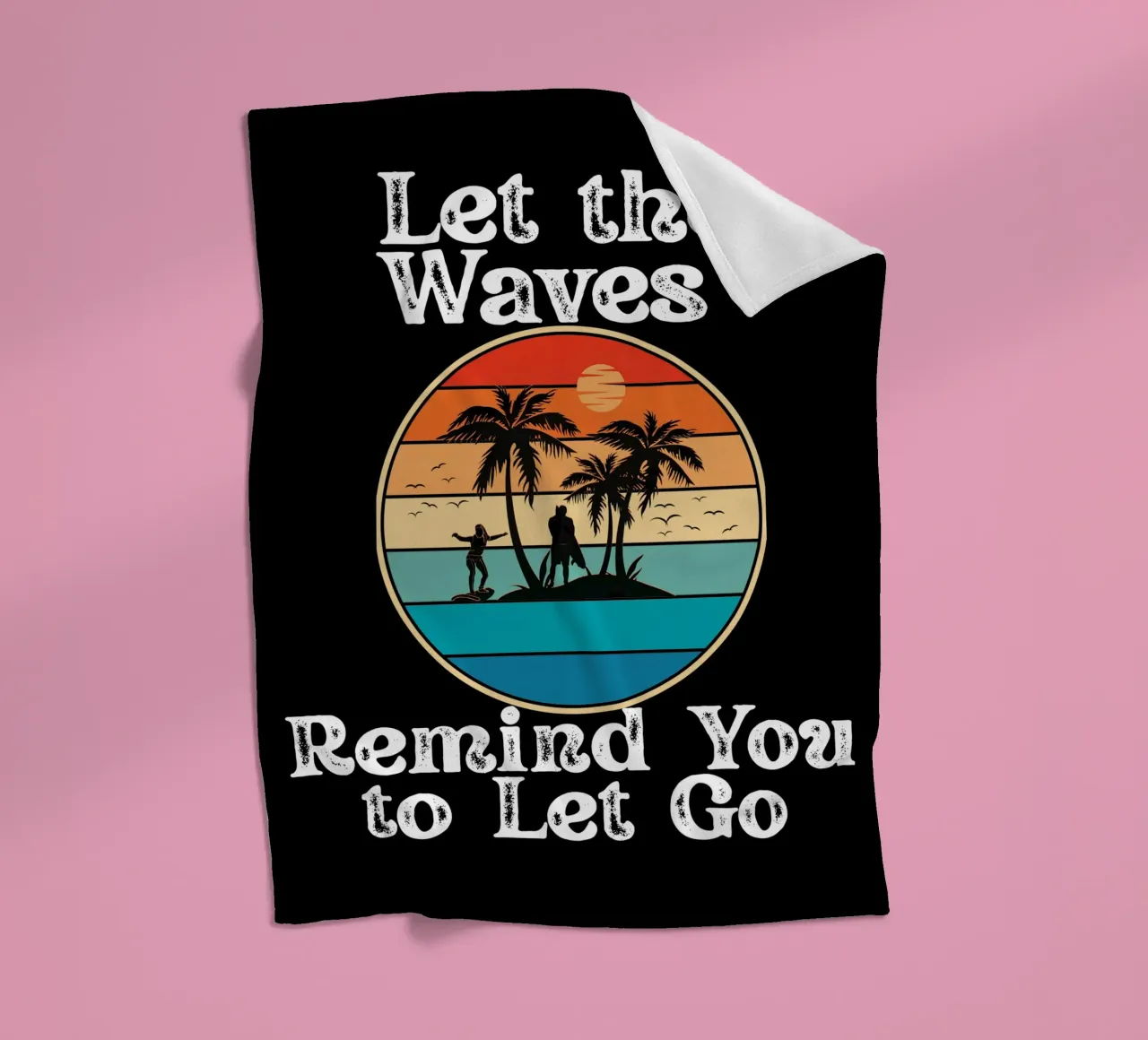 Let the Ocean Teach You to Release and Flow Let Go Live Free fleece blanket by Lionandlamb
