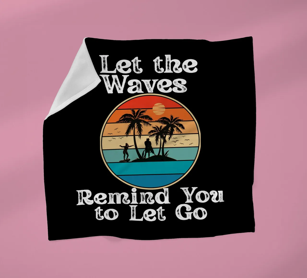 Let the Ocean Teach You to Release and Flow Let Go Live Free fleece blanket by Lionandlamb