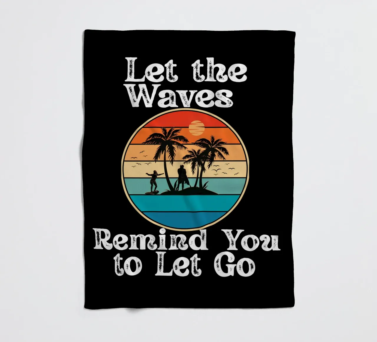 Let the Ocean Teach You to Release and Flow Let Go Live Free fleece blanket by Lionandlamb