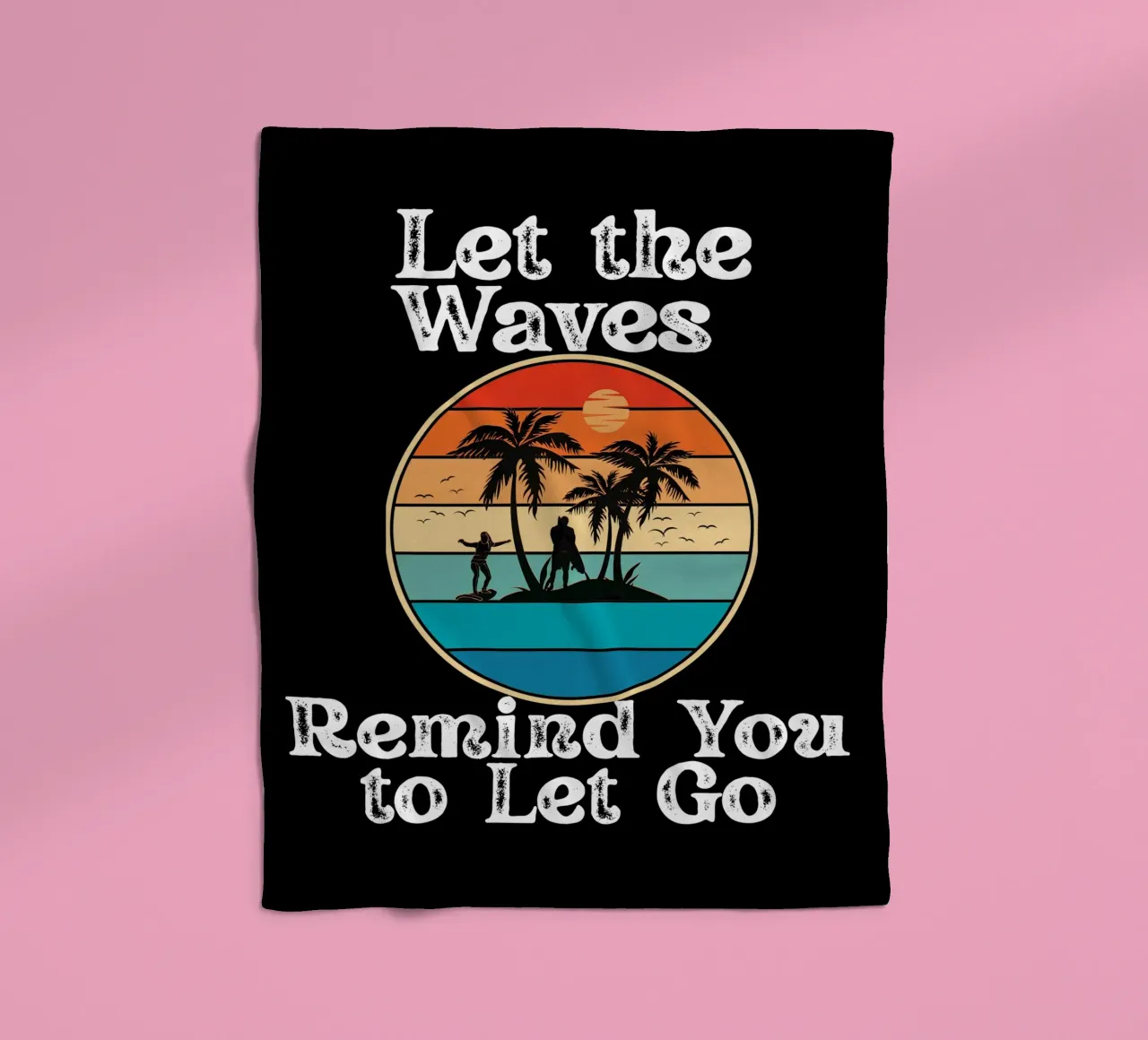 Let the Ocean Teach You to Release and Flow Let Go Live Free fleece blanket by Lionandlamb