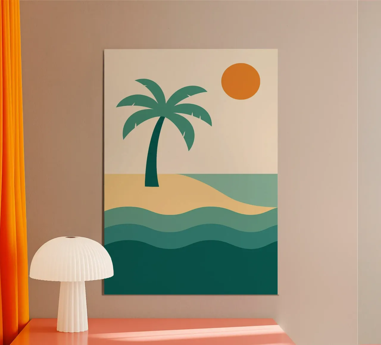 Palm Horizon poster con telaio in plastica da Mosaic Dialogue