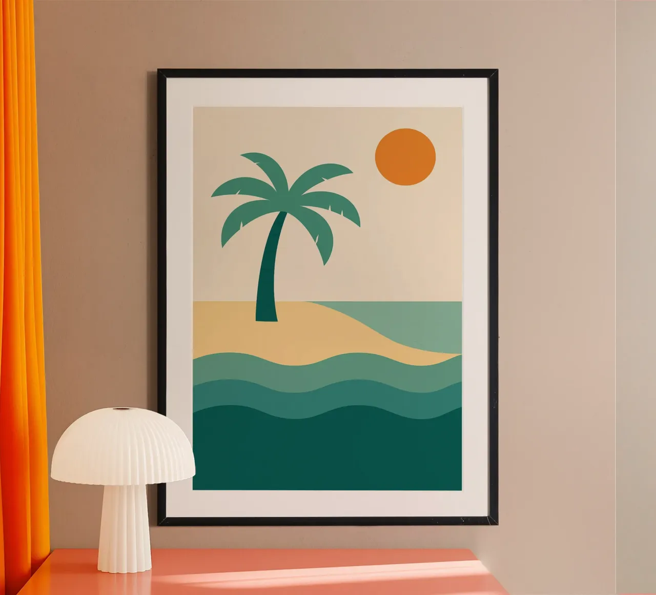 Palm Horizon poster con telaio in plastica da Mosaic Dialogue