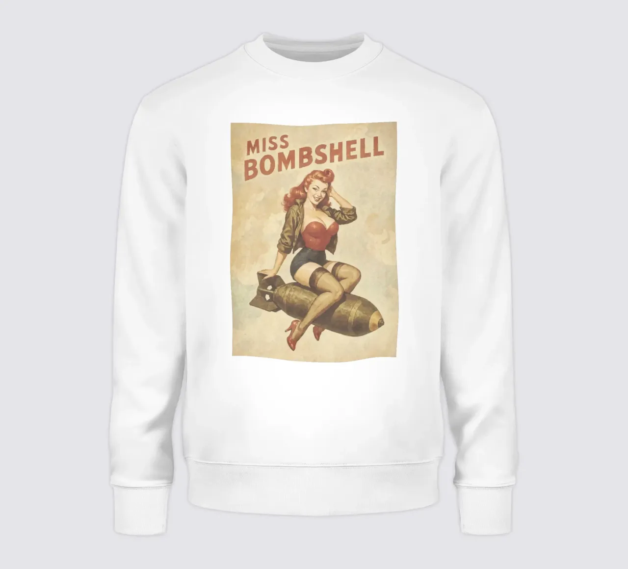 Poster Pinup d'epoca di Miss Bombshell felpa da Hecate Pim Designs