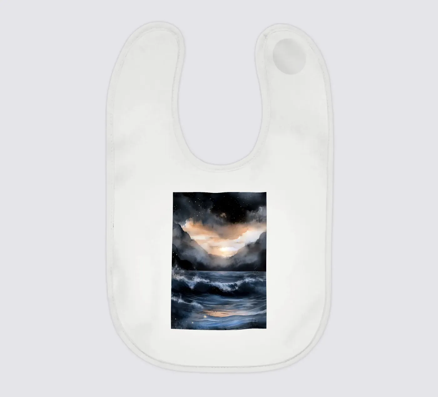 Sea and waves baby bib by Justyna Jaszke JBJart