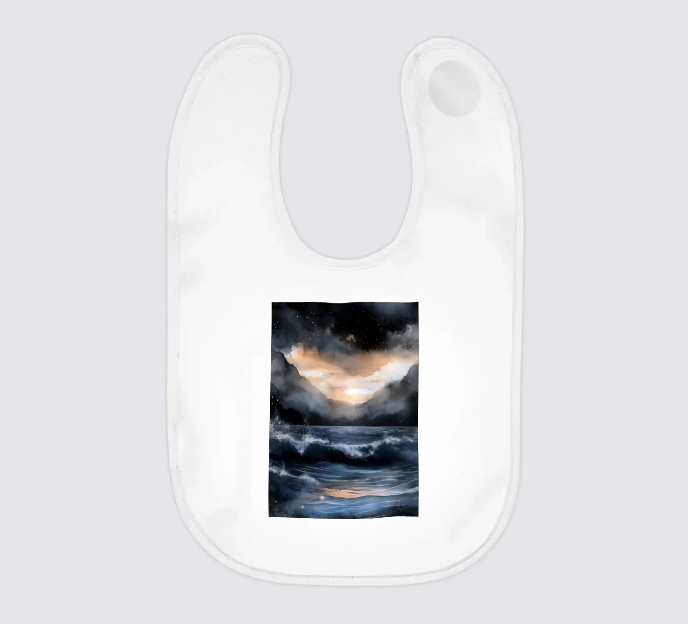 Sea and waves baby bib by Justyna Jaszke JBJart