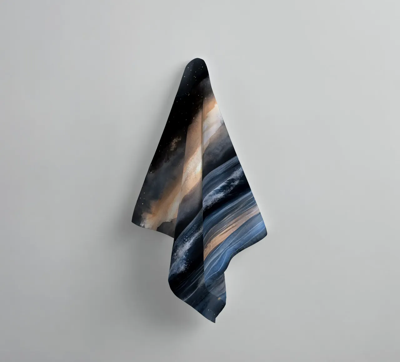 Sea and waves towel by Justyna Jaszke JBJart