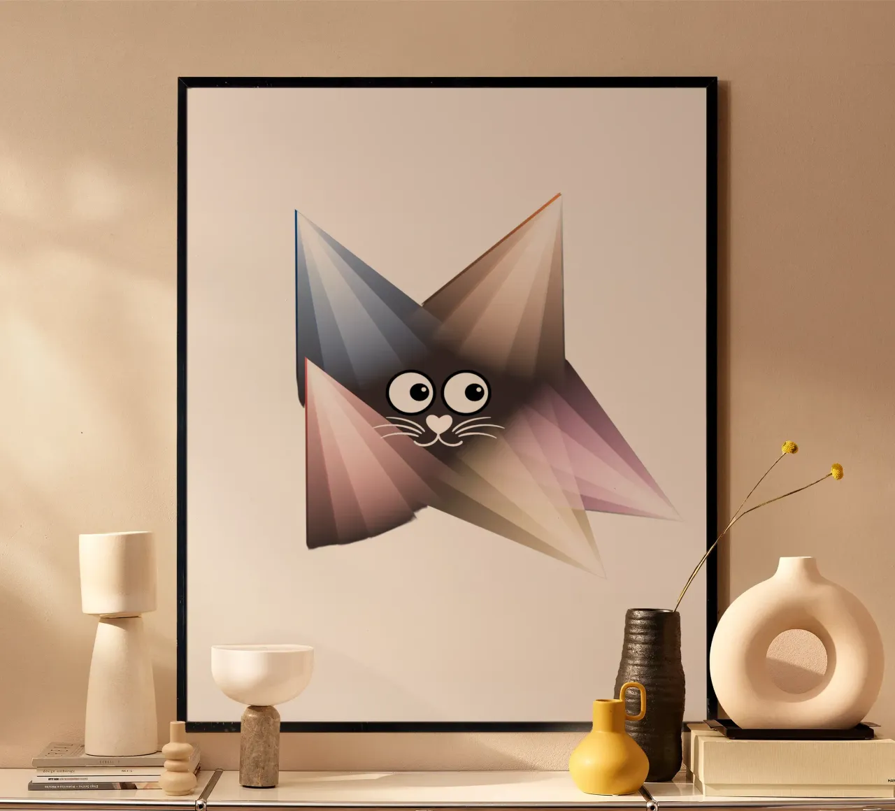 Motivi di gatti su abbigliamento, quaderni e accessori per la casa poster da StrindesignStudio