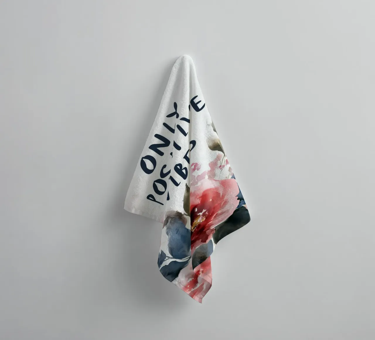 Only positive vibes towel by Justyna Jaszke JBJart