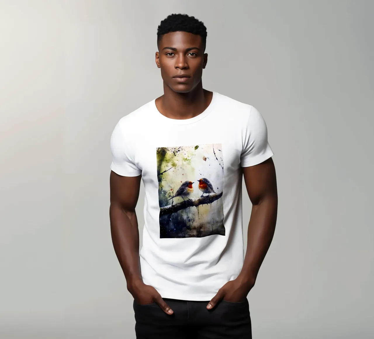 Birds sparrows t-shirt by Justyna Jaszke JBJart