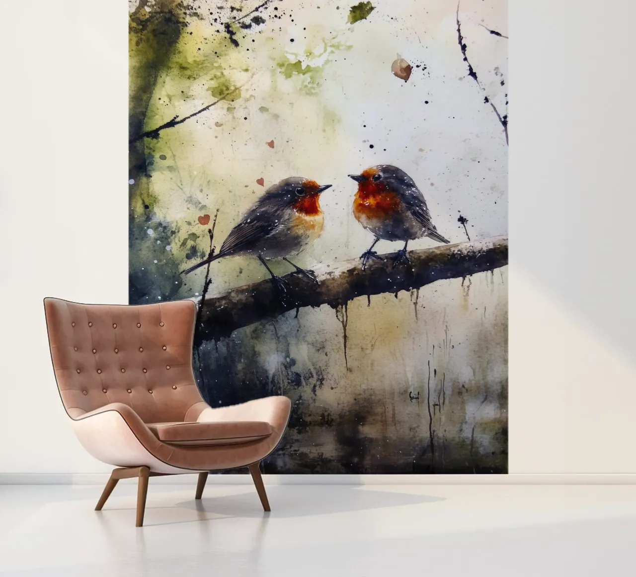 Birds sparrows photo wallpaper by Justyna Jaszke JBJart