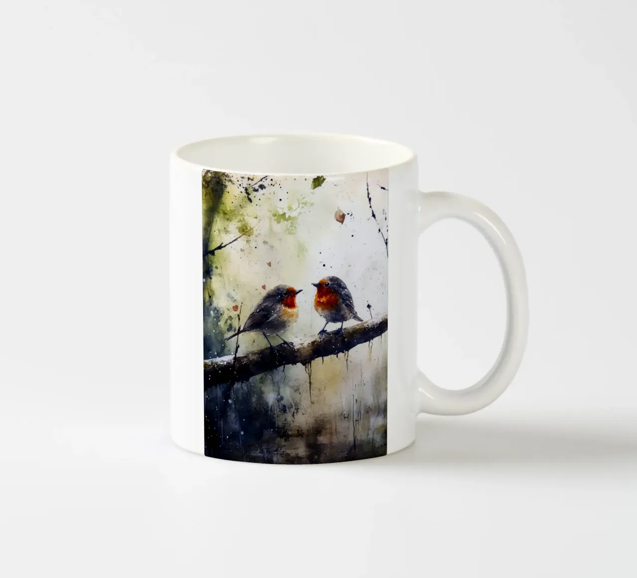 Uccelli passeri tazza in ceramica da Justyna Jaszke JBJart