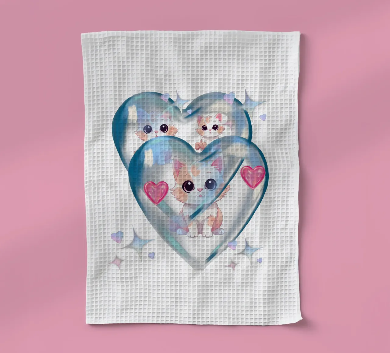 Gatti con palloncini a forma di cuore - Un design affascinante per i fan dei gatti canovaccio da cucina da StrindesignStudio
