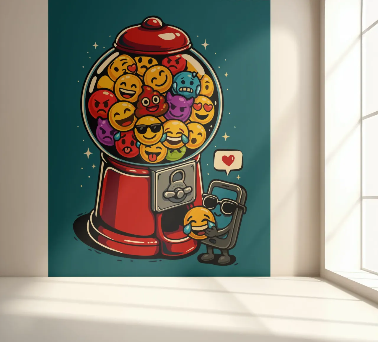 Emojis de chicles papel para pared de LM2KONE