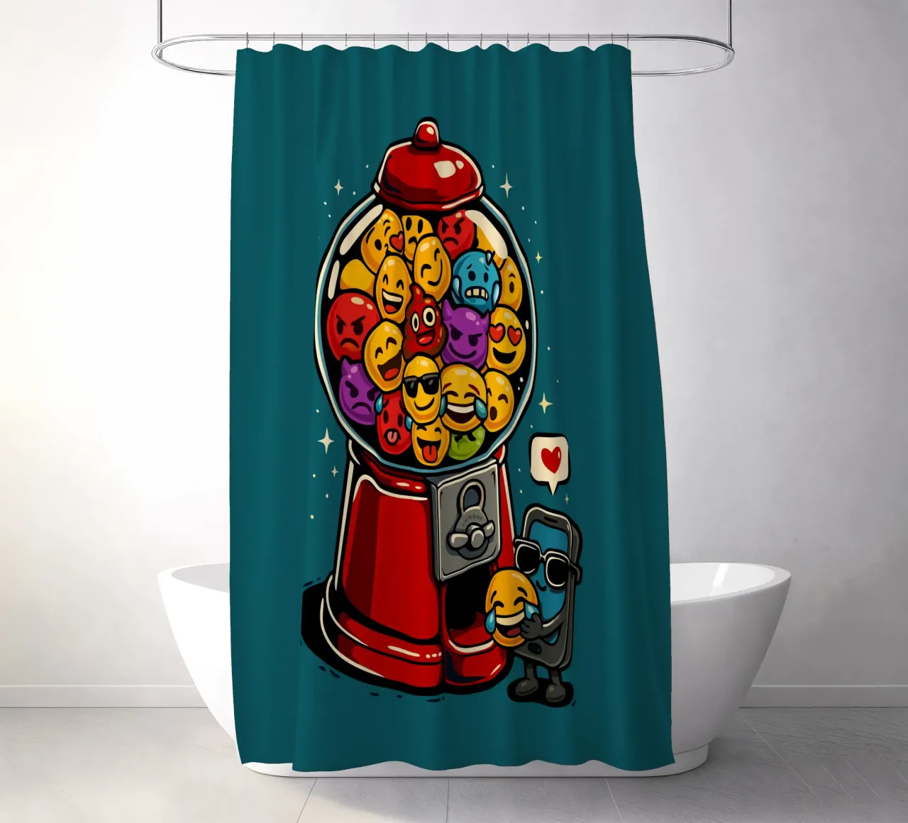 Emojis de chicles cortina de baño de LM2KONE