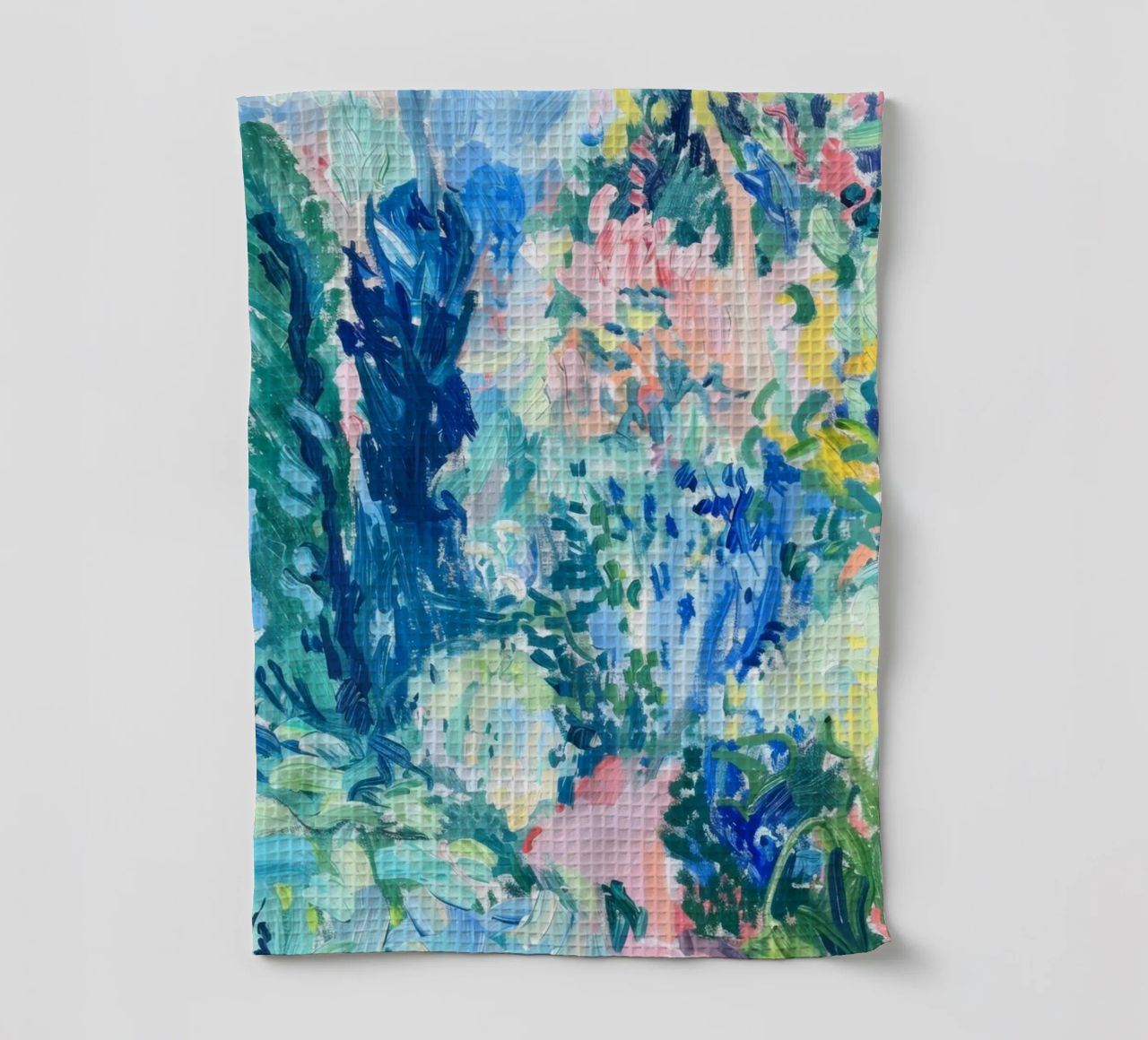 Bloemenprint, abstracte bloemsierkunst, kleurrijke poster theedoek van Boheme