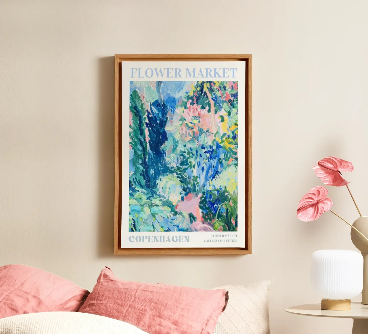 Stampa floreale, arte floreale astratta, poster colorato tela da Boheme