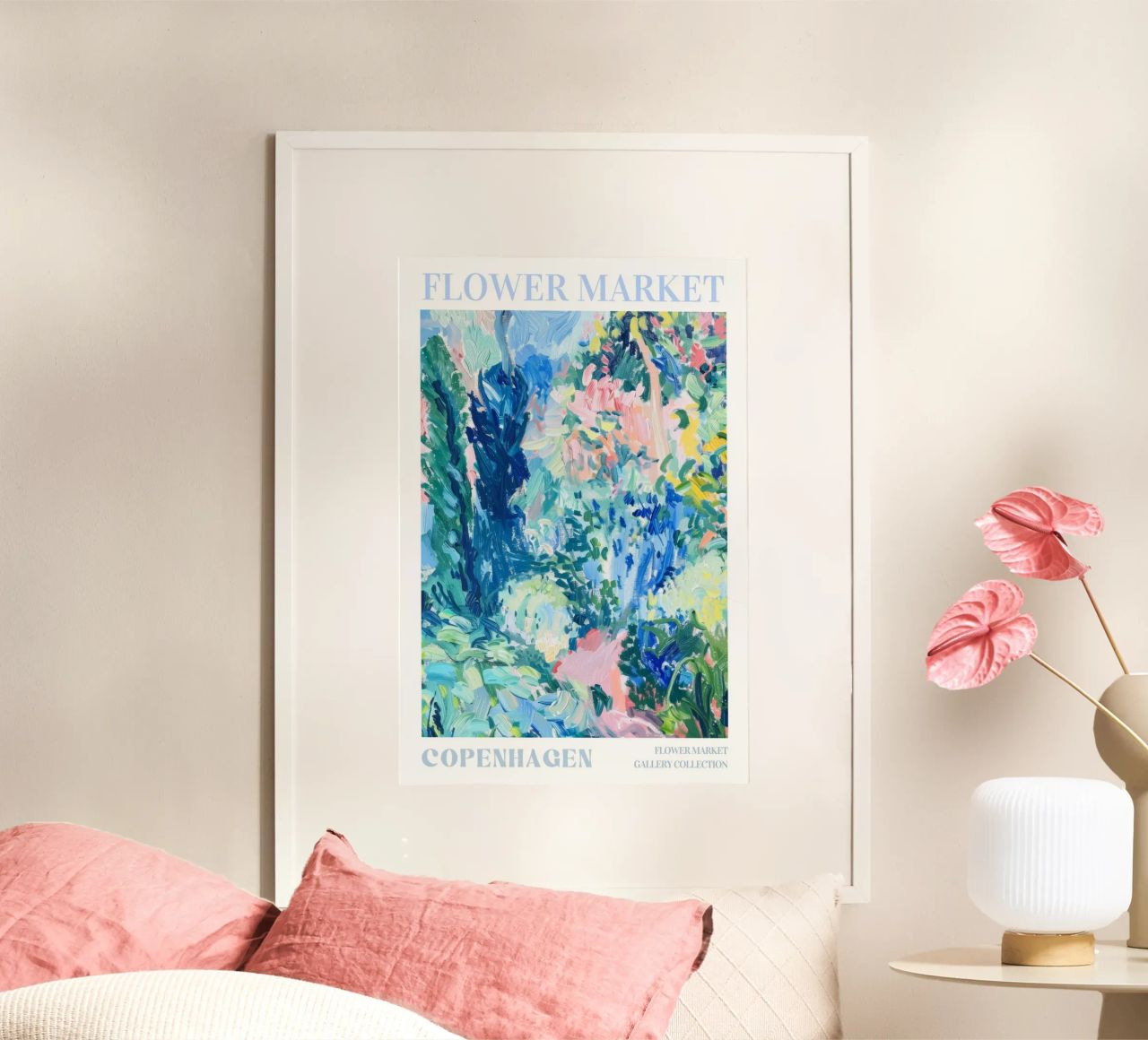 Bloemenprint, abstracte bloemsierkunst, kleurrijke poster poster van Boheme