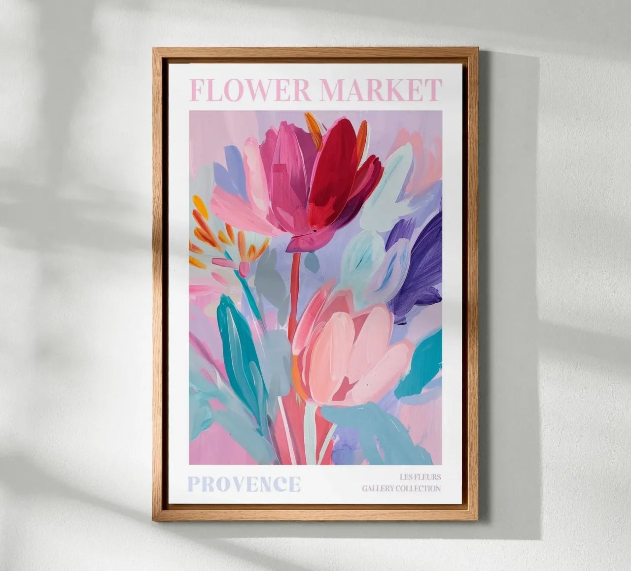 Bloemen abstracte kleurrijke kunstreproducties, abstract bloemenkunstwerk canvas met Baklijst van Boheme