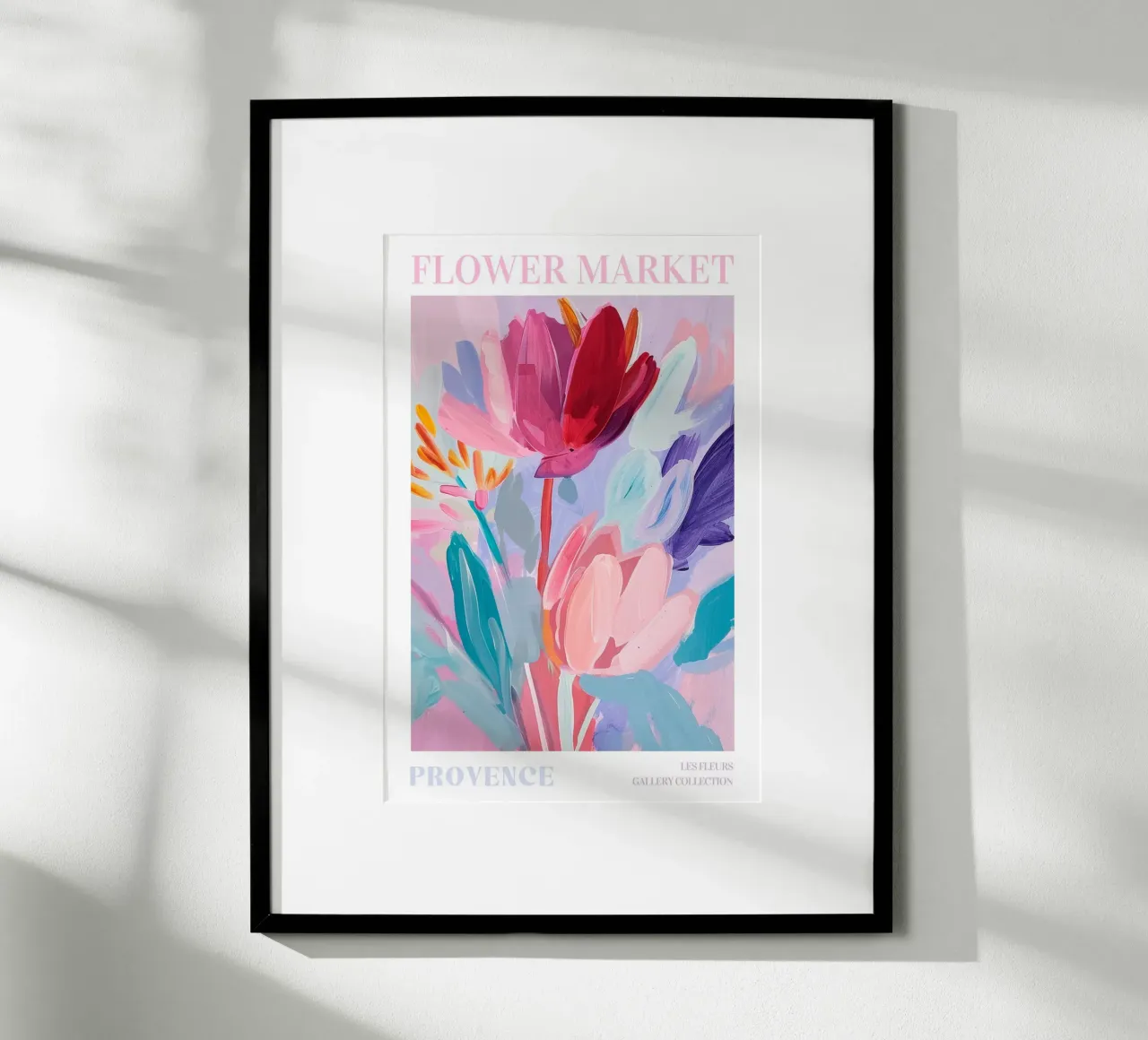 Stampe d'arte colorate astratte di fiori, opere d'arte floreali astratte poster con telaio in alluminio da Boheme